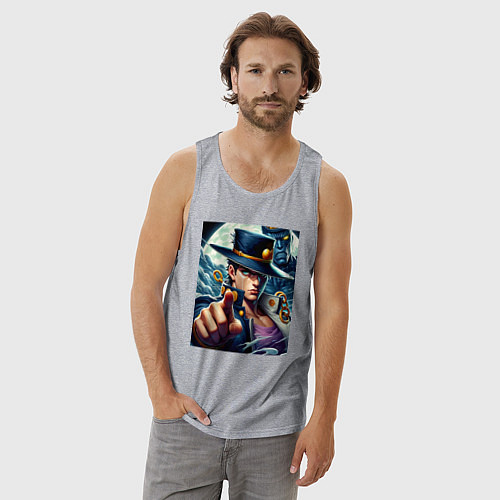 Мужская майка Jojo and his new stand ai art fantasy / Меланж – фото 3
