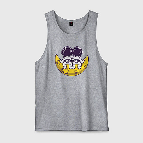 Мужская майка Космонавты на Луне / Меланж – фото 1