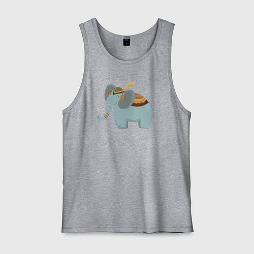 Мужская майка Cute elephant / Меланж – фото 1