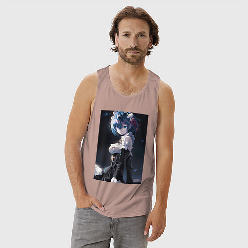 Мужская майка Жизнь с нуля в альтернативном мире Рем / Пыльно-розовый – фото 3