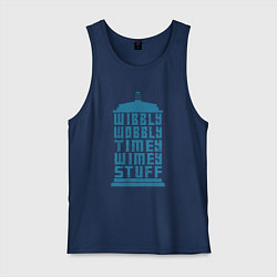 Майка мужская хлопок Timey wimey stuff, цвет: тёмно-синий