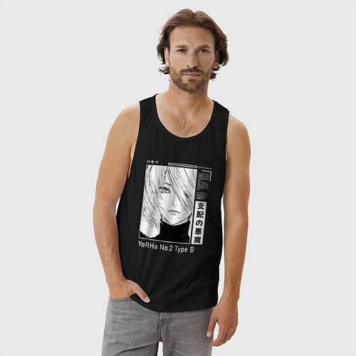 Мужская майка Красивая 2B - Nier automata / Черный – фото 3