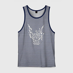 Майка мужская хлопок Broken Soul, цвет: синяя тельняшка