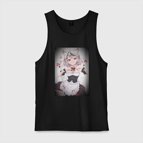 Мужская майка Аниме девочка кошечка витубер Sakamata Chloe / Черный – фото 1