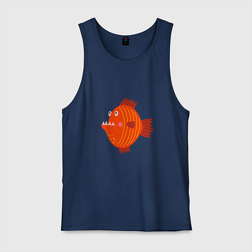 Мужская майка Зубастая рыба / Тёмно-синий – фото 1