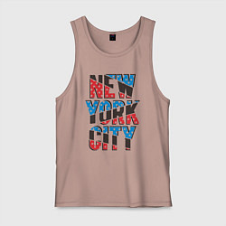 Майка мужская хлопок Америка Нью-Йорк, цвет: пыльно-розовый