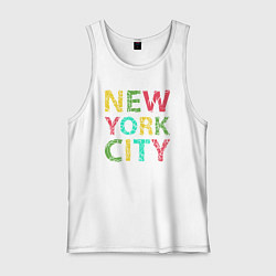 Майка мужская хлопок New York city colors, цвет: белый
