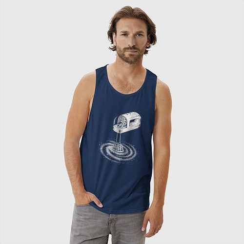 Мужская майка Космический миксер / Тёмно-синий – фото 3