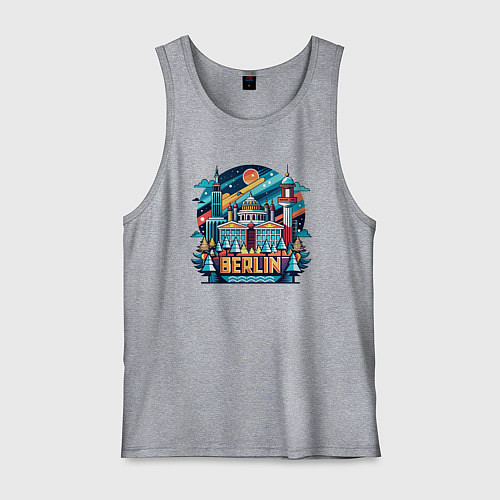 Мужская майка Город Берлин / Меланж – фото 1