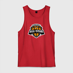 Майка мужская хлопок All-star basket, цвет: красный
