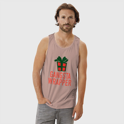 Мужская майка Gangsta wrapper / Пыльно-розовый – фото 3