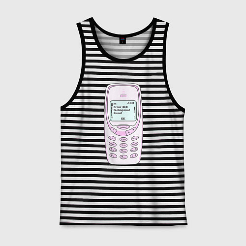 Мужская майка Error 404 nokia / Черная тельняшка – фото 1