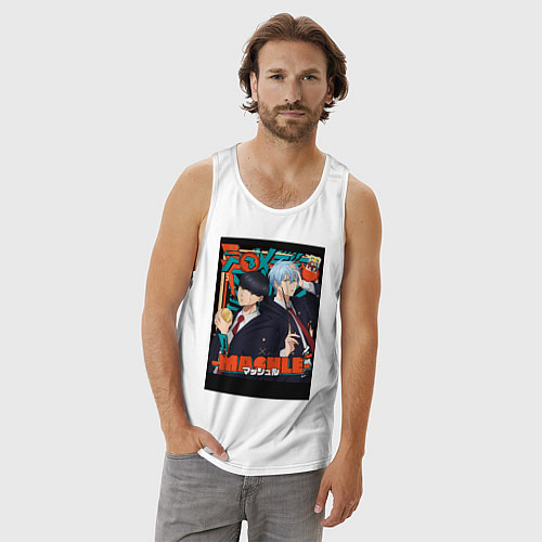 Мужская майка Мэш Бёрндэд / Белый – фото 3