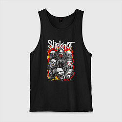 Майка мужская хлопок Slipknot rock band, цвет: черный