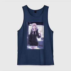 Майка мужская хлопок Надзуна Нанакуса - Песнь ночных сов, цвет: тёмно-синий