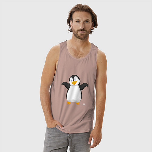 Мужская майка Веселый пингвин красивый / Пыльно-розовый – фото 3