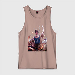 Майка мужская хлопок Повесть о конце света Будда, цвет: пыльно-розовый