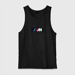 Майка мужская хлопок BMW logo sport steel, цвет: черный