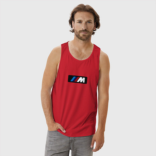 Мужская майка BMW logo sport steel / Красный – фото 3