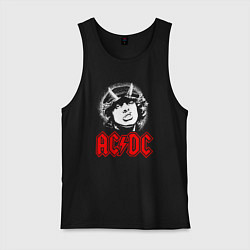 Майка мужская хлопок ACDC Angus Young rock, цвет: черный