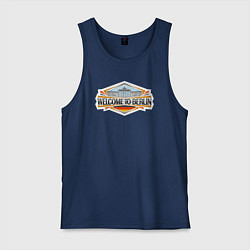 Майка мужская хлопок Добро пожаловать в Берлин, цвет: тёмно-синий