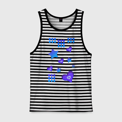 Мужская майка Фигурный рисунок / Черная тельняшка – фото 1