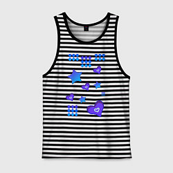 Майка мужская хлопок Фигурный рисунок, цвет: черная тельняшка