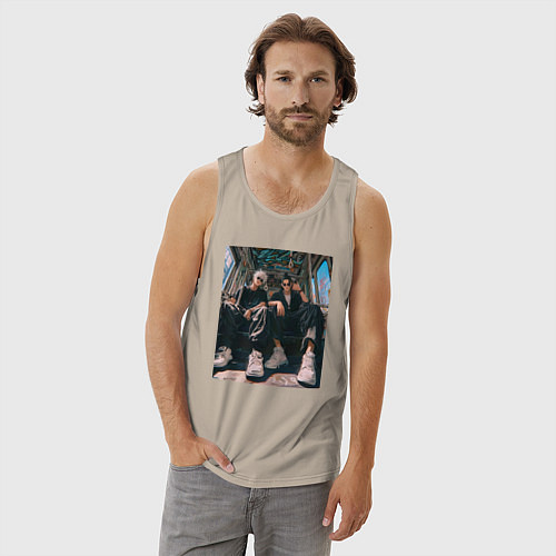 Мужская майка Магическая битва Сатору Годзё Маг особого ранга / Миндальный – фото 3