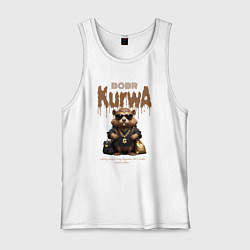 Мужская майка Бобер курва в очках в деньгах и золоте