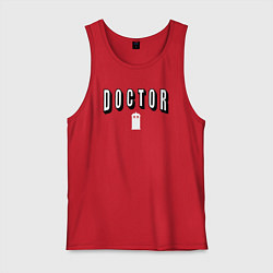 Майка мужская хлопок Doctor tardis, цвет: красный