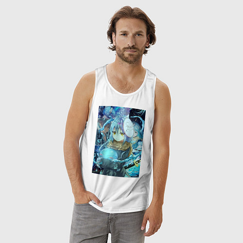 Мужская майка О моём перерождении в слизь Римуру Темпест коллаж / Белый – фото 3