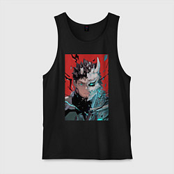 Майка мужская хлопок Кайдзю номер восемь Кафка Хибино силы обороны, цвет: черный