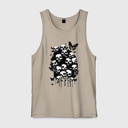 Мужская майка Черепа и бабочки - нейросеть