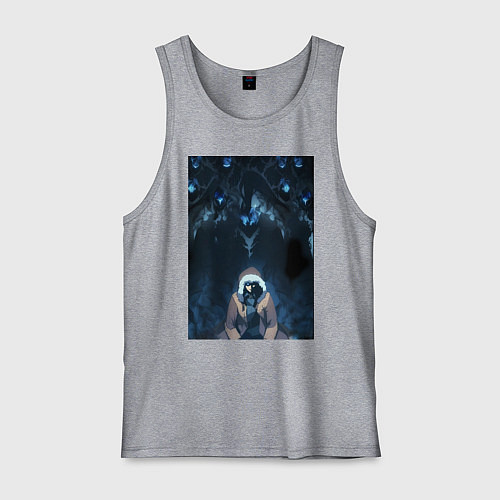 Мужская майка Поднятие уровня в одиночку Джину Сон тень / Меланж – фото 1