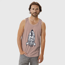 Майка мужская хлопок Ракета дом, цвет: пыльно-розовый — фото 2