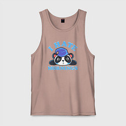 Майка мужская хлопок Я ненавижу утро, цвет: пыльно-розовый