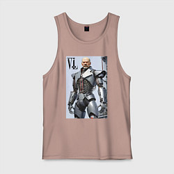 Майка мужская хлопок Vladimir Lenin - cyberpunk fantasy, цвет: пыльно-розовый