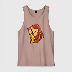 Майка мужская хлопок Monkey banana, цвет: пыльно-розовый