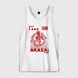 Майка мужская хлопок Demon Slayer - Akaza, цвет: белый