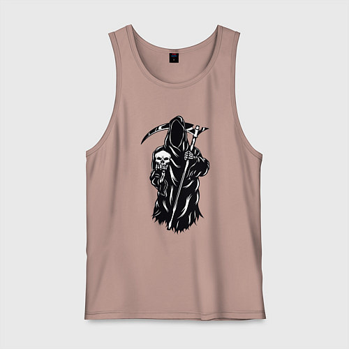 Мужская майка Смерть с черепом / Пыльно-розовый – фото 1