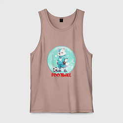 Майка мужская хлопок Забавный гордый футболист, цвет: пыльно-розовый