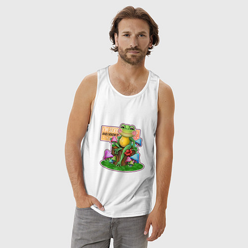 Мужская майка Бодипозитивная лягушка / Белый – фото 3