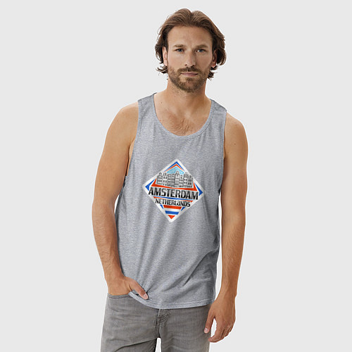 Мужская майка Амстердам Нидерланды / Меланж – фото 3
