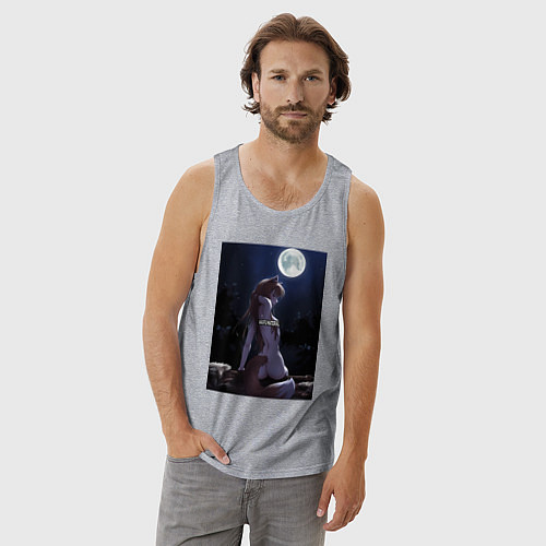 Мужская майка Волчица и пряности Холо senpai / Меланж – фото 3