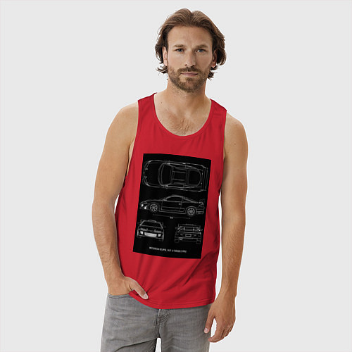 Мужская майка Mitsubishi Eclipse / Красный – фото 3