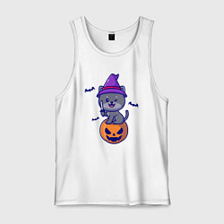 Мужская майка Котик и хэллоуин