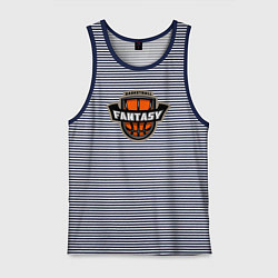 Майка мужская хлопок Basketball fantasy, цвет: синяя тельняшка