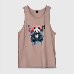 Майка мужская хлопок Panda - bushido samurai code, цвет: пыльно-розовый