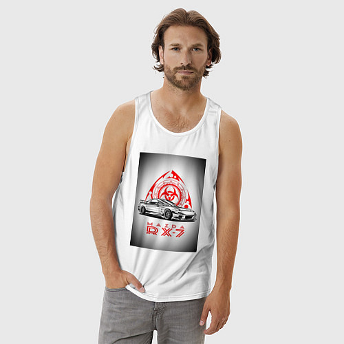 Мужская майка Mazda rx-7 автомобиль / Белый – фото 3
