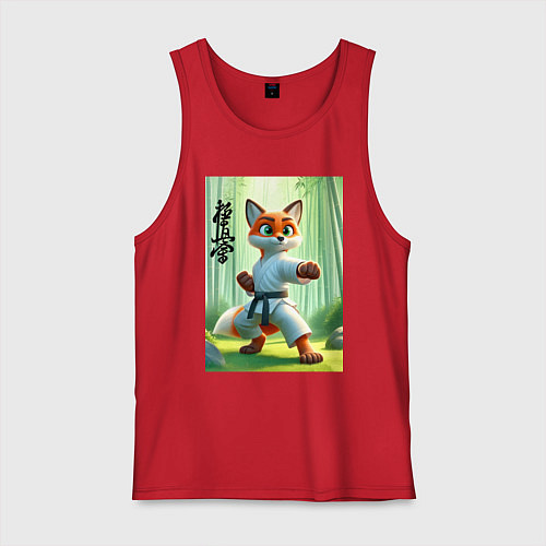 Мужская майка Kyokushin karate - fox / Красный – фото 1